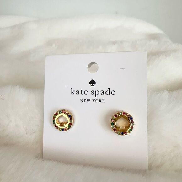 NWT Kate Spade‎ Spot The Spade Pave Halo Spade Studs - Picture 5 of 6